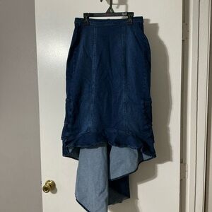 Stylish Denim High-Low Skirt